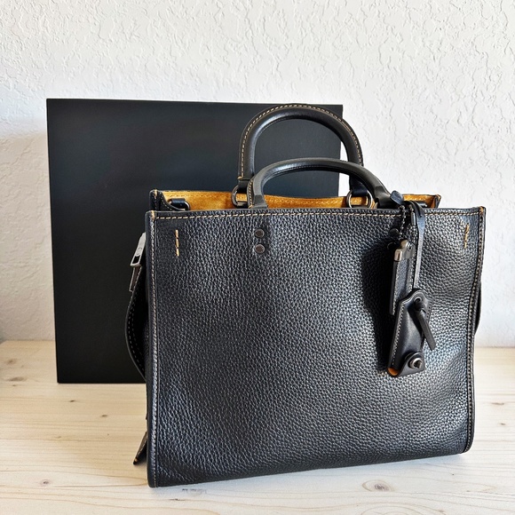 Coach Handbags - COACH 1941 Rogue 30 Black Pebble Leather